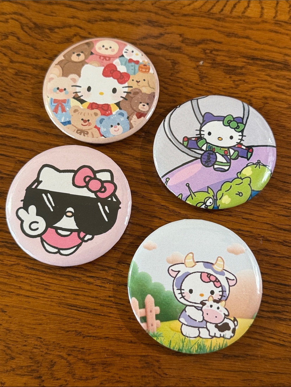 Hello Kitty 2.25” Button Pins bag accessories Lotof4
